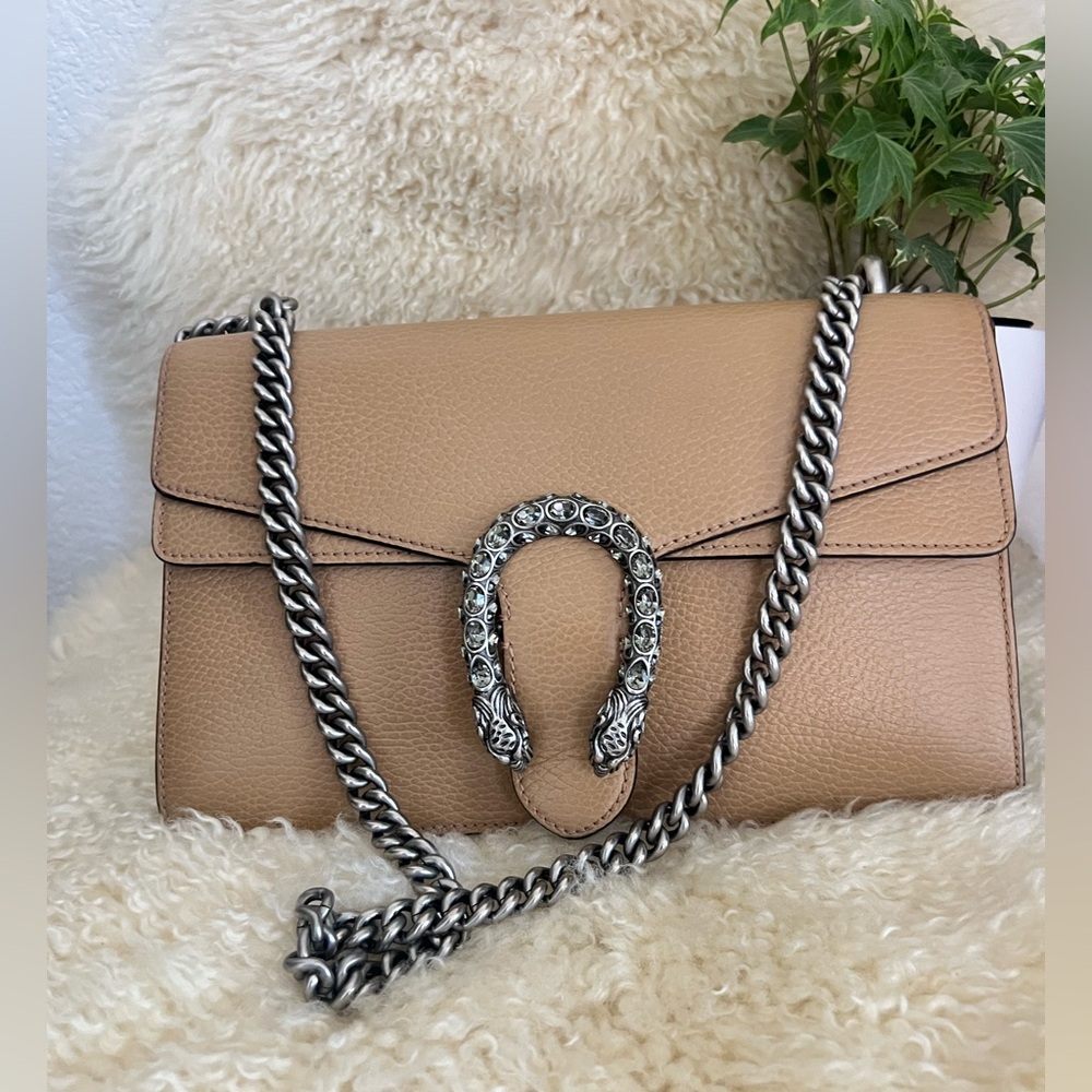GUCCI Pebbled Calfskin Small Dionysus Shoulder Bag
